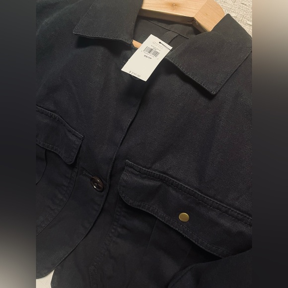 🖤Banana Republic Women’s Black Cropped Cotton Linen Jacket (NWT), Size XS - Picture 11 of 16